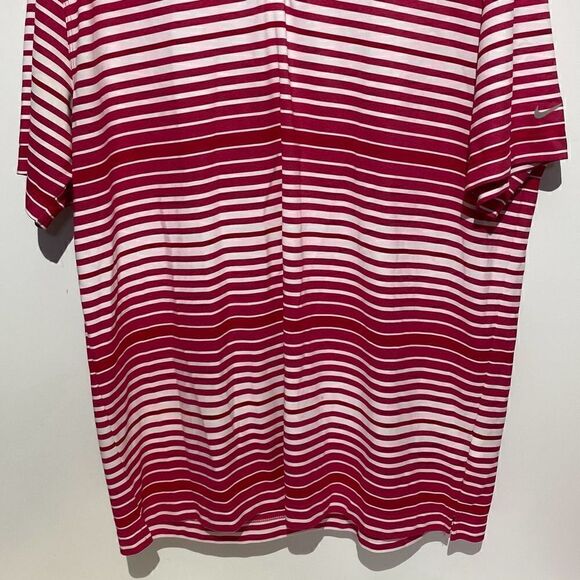 Nike Golf Tour Performance Men's Pink White Dri Fit Stripe Polo Shirt Size 2XL - Picture 2 of 9